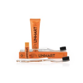 LINHART Extra Soft Toothbrush – Teeth Whitening Toothbrush with Multi Length Bristles, White with Black Bristles, 1 Pack