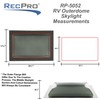 RecPro RV Skylight Outer Dome | 14" x 22" Universal