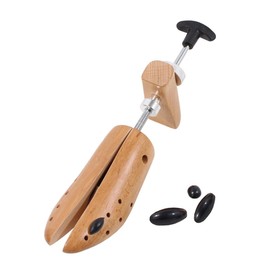 DELFA Beech Wood Shoe Stretcher with 2-Way Mechanism Made of Metal, Width and Length, Pack of 1, beige