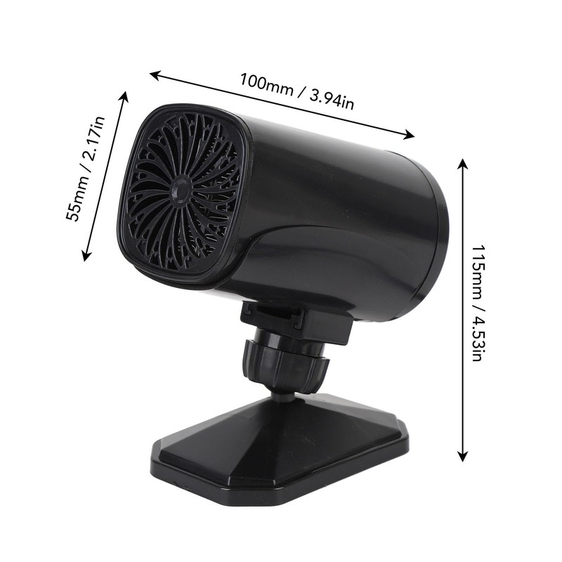 Portable Car Heater 12V/24V, Fast Windshield Defrost & Defog, Plug-in