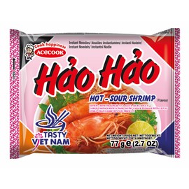 Hao Hao Mi Tom Chua Cay (Hot Sour Shrimp Flavor Noodle) - 2.7oz [Pack of 30]