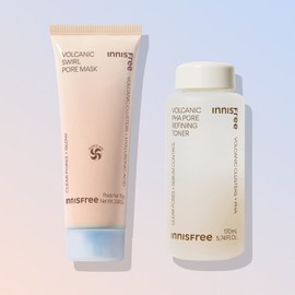 innisfree 이니스프리 모공 2종세트 화산송이 모공 듀얼 마스크 110g + 화산송이 파하 모공 매끈결 토너 170mL