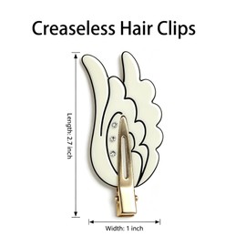 4 PCS Angel Wing Hair Clips with Rhinestones, No Bend Creaseless