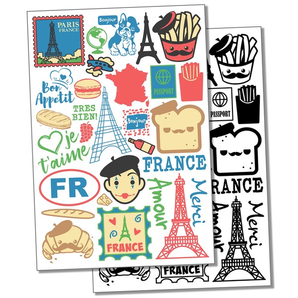 France French Eiffel Tower Vacation Temporary Tattoo Water Resistant Fake