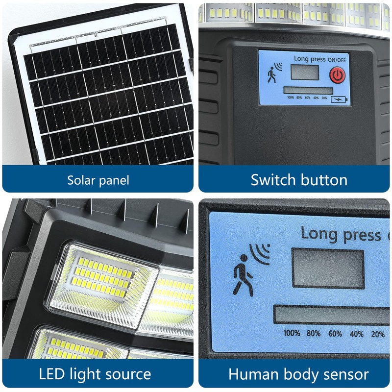 Solar Street Light with Motion Sensor, Solar Lights Outdoor Waterproof