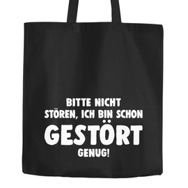 Jute Bag please do not disturb I'm disturbed enough already Saying Sayings Cotton Fabric Bag Handle Bag Moon Works, Black