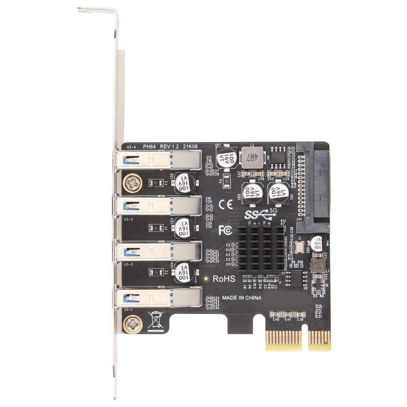 USB 3.0 PCIE Expansion Card PH64 2U/4U VL805 Chip 5Gbps