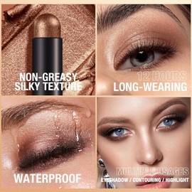 BTOOTB 8 Piezas Sombra de Ojos en Barra, 8 Colores Resaltador Barra de Sombra de Ojos, Viene con una esponja mezcladora impermeable, Aplicación Duradera y Sin Esfuerzo (B)