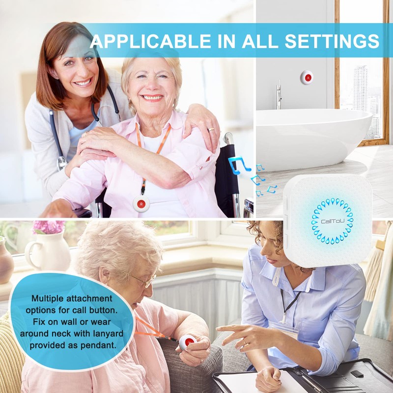 CallToU Wireless Caregiver Pager Call Button for Hard of Hearing
