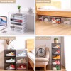 Attelite 8 Pack Shoe Boxes Clear Plastic Stackable, Upgrade Large