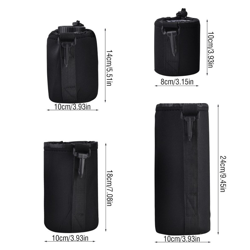 Topiky Pack of 4 Lens Bag Protective Case Shockproof Storage