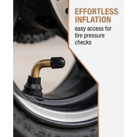 TISCH PVR60 Motorcycle Tyre Valve 2x 90° Angled Brass Valve Stem Tubeless - For Easy Inflation & Secure Tyre Pressure Retention on Rims