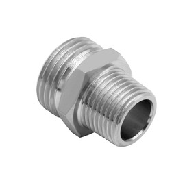 Beduan Garden Hose Adapter, 3/4" GHT Male x 1/2" NPT Male Stainless Steel Connector GHT to NPT Adapter Garden Hose to Pipe Fittings Connect