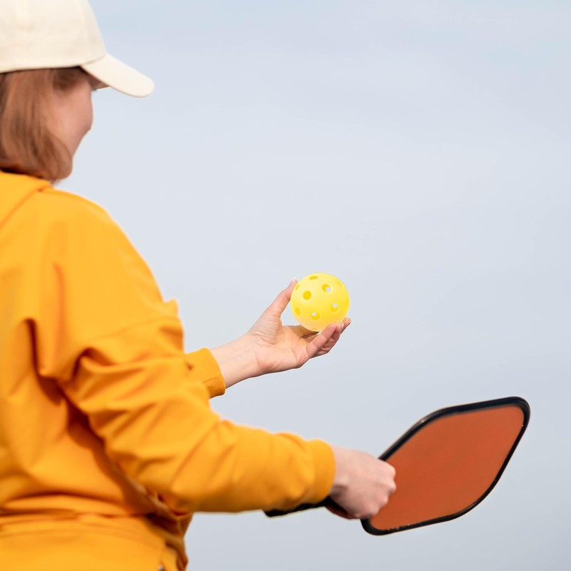 TEAONE Outdoor Pickleballs, 4 PCS High Elasticity & Durable Pickle