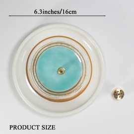 Incense Holder for Sticks, Coil Incense, Sage Cones, Handcrafted Ceramic Incense Burner Holder, Ash Catcher, Smudge Bowl for Yoga Meditation Room Decor (Green)