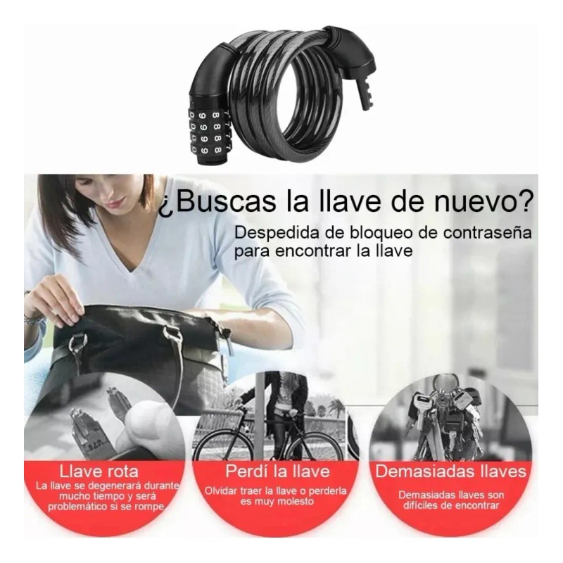 Candado Cadena Reforzado Alta Seguridad Para Bici O Moto