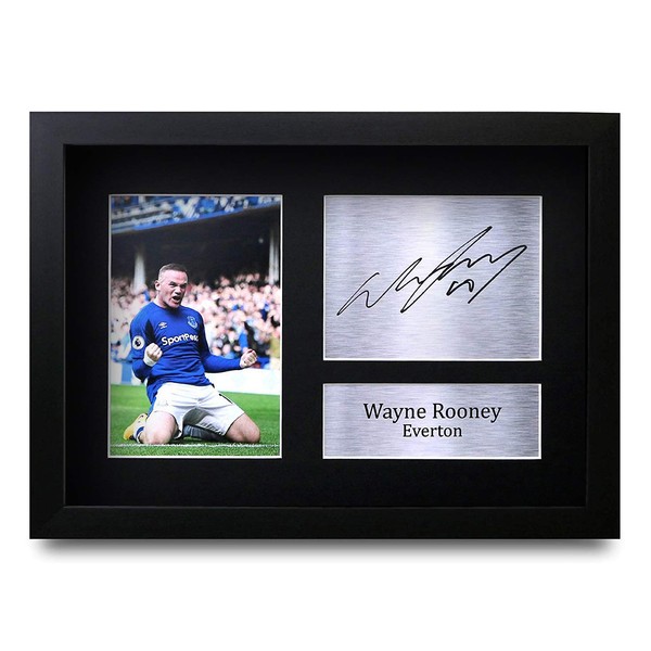 HWC Trading FR Wayne Rooney Gift Signed FRAMED A4 Printed