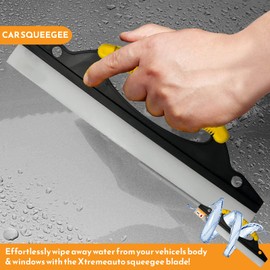 Xtremeauto Car Squeegee Water Blade - Car Window Cleaning Washing Dryer Tool, Car Window Squeegee For Windscreen And Body, Large Car Drying Blade Windscreen Cleaning Tool With Easy Grip Rubber Handle