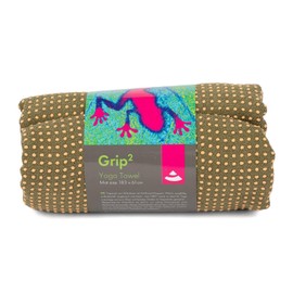 Bodhi GRIP2 Yoga Towel, Yoga Towel with Non-Slip Nubs, Microfibre Yoga Towel, Non-Slip Training Towel, Ideal for Hot Yoga, Yoga Mat Pad, Antibacterial, Ioden Green