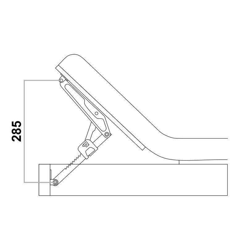 Rok Hardware Ratchet Headrest Fitting for Beds, Desk Lids, Drafting