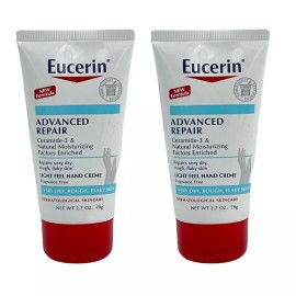 Eucerin 2 Pk Eucerin Advanced Repair Light Feel Hand Creme 2.7 oz Repairs Dry Rough Skin