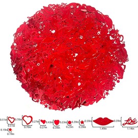 Confetti Heart Valentine's Day Table Decoration Pack of 1000 Confetti Wedding Heart Decoration Confetti Engagement Decoration Glitter Confetti Red Marriage Proposal Decoration Confetti Wedding Table