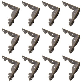 INCREWAY 12 Vintage Corner Protectors Retro Metal Corner Protectors Furniture Table Protector (Bronze)