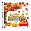 FYSUIMU Fall Tree Cartoon Window Cling Stickers Maple Leaves Scarecrow