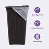 Plastic Laundry Hamper with Lid, 2 Pack Knit Designed Laundry