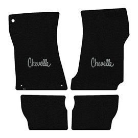 Lloyd Mats Heavy Duty Carpeted Floor Mats for Chevy Chevelle 1970-1972 4pc Set Black 4 Door or Convertible