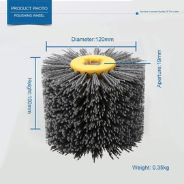 Nylon Brush Wire Drawing Wheel Brush Polishing Polishing Disc Grit # 240, 19mm Bore 120mm Diameter Sanding Brush for Wood Brushes Machine Satin Machine