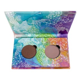 Honeybee Gardens Mini Skinny Duo Eye Shadow Compact in Tippy Taupe and Canterbury, Longlasting, Refillable & Customizable, Vegan, 26mm Pans