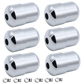 NA 6 Pack Cord Connector Metal Chrome Bathroom Light Pull Cord Joiner with Connector Clip Weighted Acorn Cord Pull Cord for Ceiling Light Switches Shower Blinds Fan Pull Cord