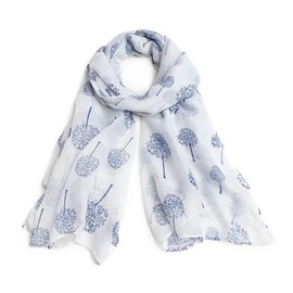Miss Lulu Women's Fashion Scarf Tree Print Long Soft Neck Scarf Wrap Stole for Summer Beach Winter, White