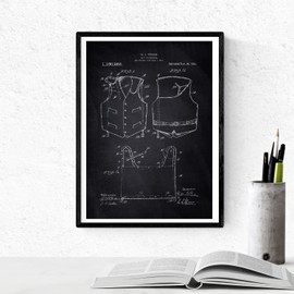Nacnic BLACK - Pack of 4 sheets with KAYAK patents. Make posters with inventions and old patents. Choose the colour you like. Printed on high quality 250 g