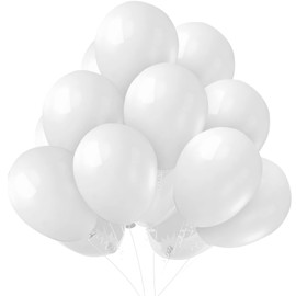 KBZVNAF White Balloons Latex Party Balloons - 50 Pack 12 inch Helium Matte White Balloons for Wedding Graduation Baby Shower Birthday Anniversary Party Decorations