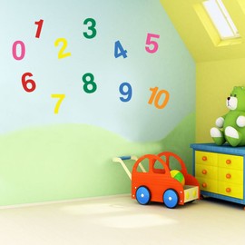 Vinyl Concept - Children’s Wall Stickers, Nursery Numbers, 1 To 10 Wall, Kids Removable, Easy To Remove, Kids Wall Stickers, Art Mural, Art Decor, Sticker Diy Deco : Mixed As Pictured - Medium