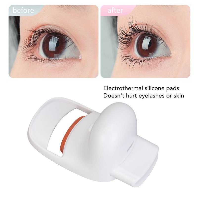 Heated Eyelash Curler Portable Compact Quick Curling USB Rechargeable Eye