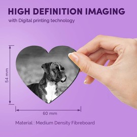 1 x Heart MDF Magnets - Boxer Puppy Autumn Leaves Dog 37168
