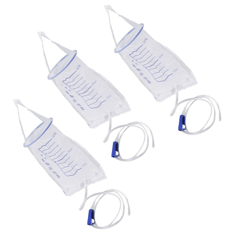 10PCS Enema Bag Set 1000ML Silicone Reusable Hangable Enema Cleaner