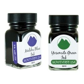 Monteverde 60ml Core Fountain Pen Ink Bottle (30ml Malibu Blue Ink Bottle G309MU, 30ml Yosemite Green Ink Bottle G309YG)
