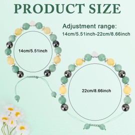 ViEinkaufen Green Beaded Bracelet for Girls Elegant Adjustable Braided Bracelet Jewelry with Encourage Quote Card for Daughter, Friends, Families