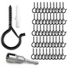 50 PCS Q-Hanger Hooks with Safety Buckle, Windproof Screw Wall