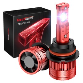 Torchbeam T6S 9007/HB5 Fog Light Bulbs 48,000LM Brighter, Super Bright 6500K 9007 Driving Light Bulbs with silent Fan, IP68 Waterproof Fog Bulbs, Off-Road Use or Fog Light, Plug-N-Play, Pack of 4