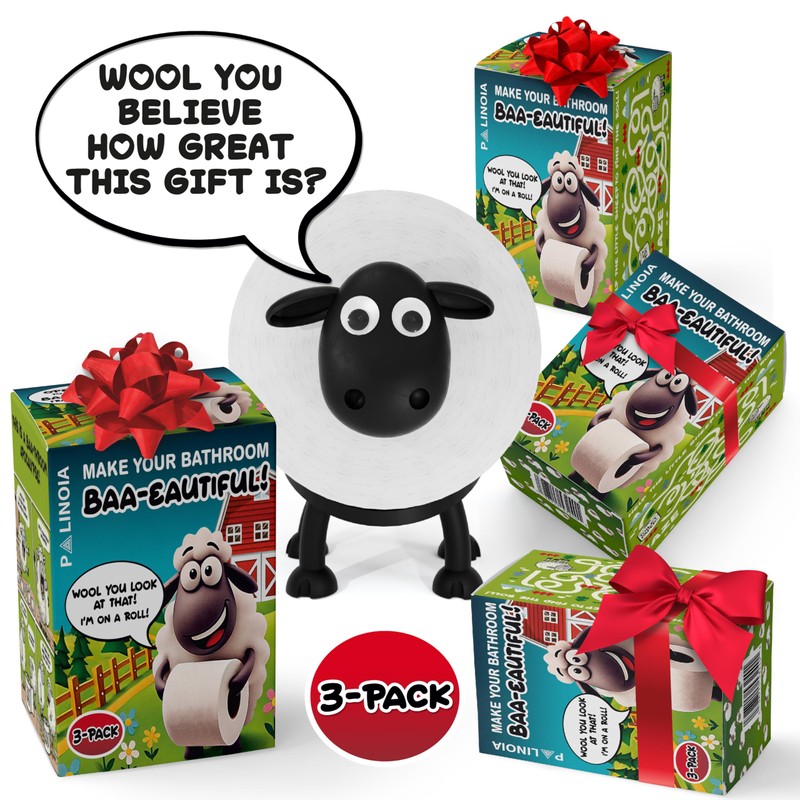 Black Sheep Toilet Paper Holder - Whimsical Free-Standing Bathroom Accessory