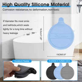 CukoHno Tub Stopper,Drain Stopper for Shower,Silicone Bathtub Stopper,Sink Plug,6" Diameter Large Bath Plug,3 Pack
