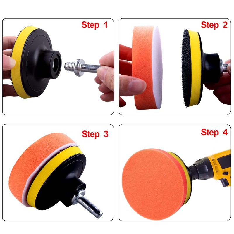SIQUK 16 Pieces Buffing Pads 6 Inch Car Polishing Pad
