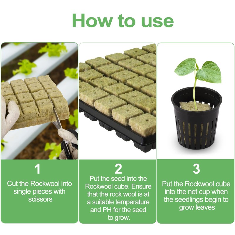 72 Sets Rockwool Cubes and Net Pots, 1.2 * 1.2
