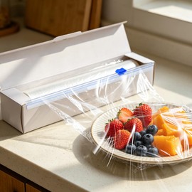 NUOLUX Plastic Wrap Film Cutter Sliding Wrap Dispenser Waterproof Rust Proof Material Stretch Film Cutting Tool for Food Packaging