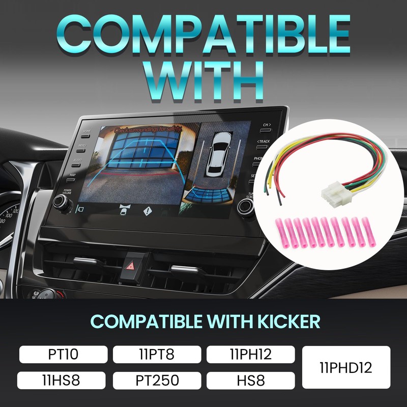 10-pin Harness Plug Compatible with Kicker BassStation Hideaway 11HS8 46HS10